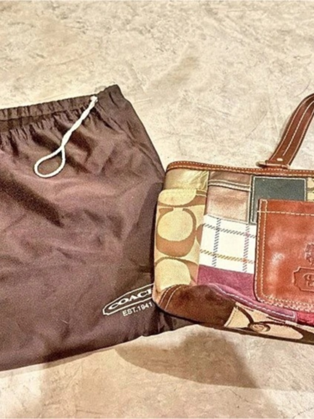 Coach Patchwork Tote Patchwork Shoulder Bag in Brown N8H07B - Picture 3 of 5